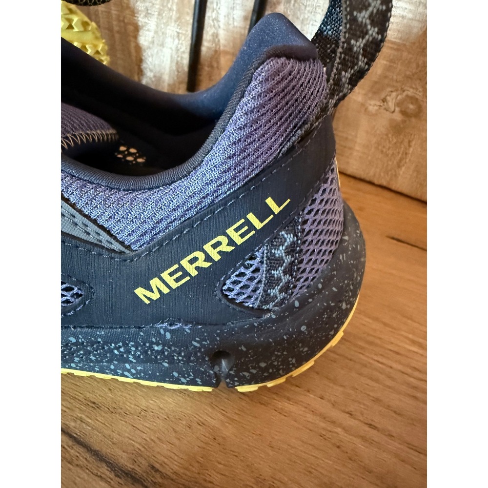Merrell Women's Trail Hiking Shoes Navy Yellow Mesh Lace Up Size 10 - Picture 9 of 10
